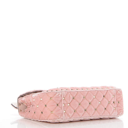 Valentino Garavani Velvet Medium Rockstud Spike Shoulder Bag Water Rose 5 of 8