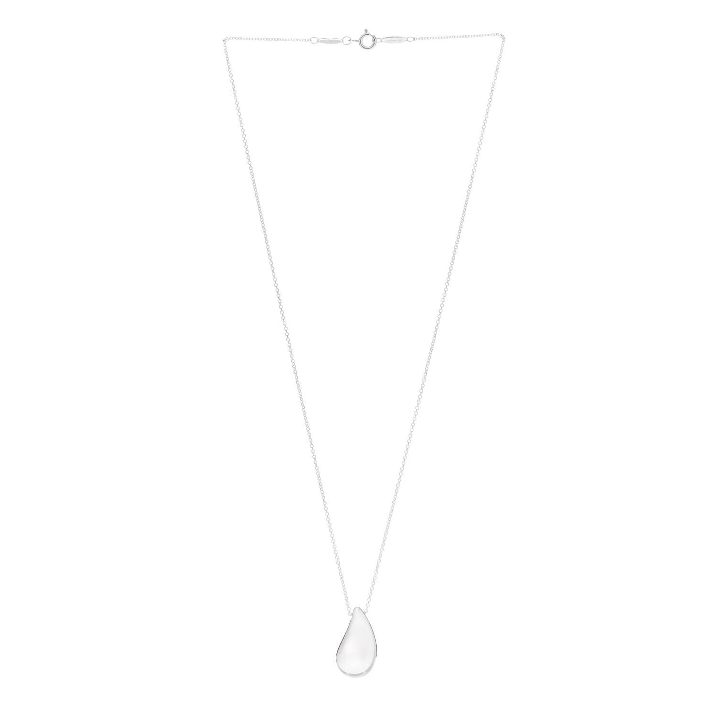 Sterling Silver 22mm Elsa Peretti Tear Drop Pendant Necklace