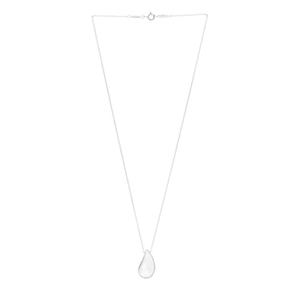 Tiffany Sterling Silver 22mm Elsa Peretti Tear Drop Pendant Necklace 3 of 6
