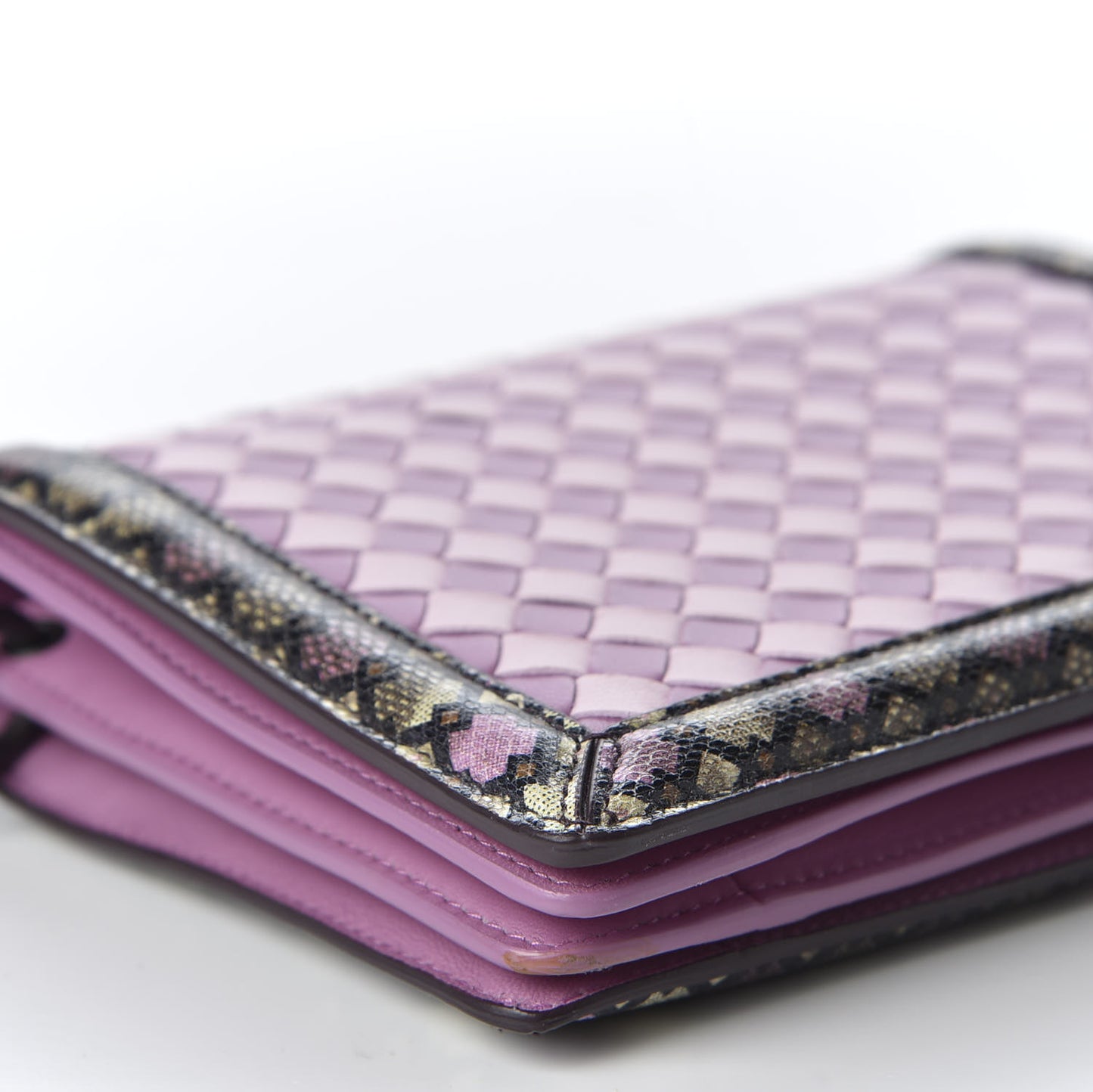 Nappa Karung Intrecciato Mini Montebello Crossbody Bag Purple Pink