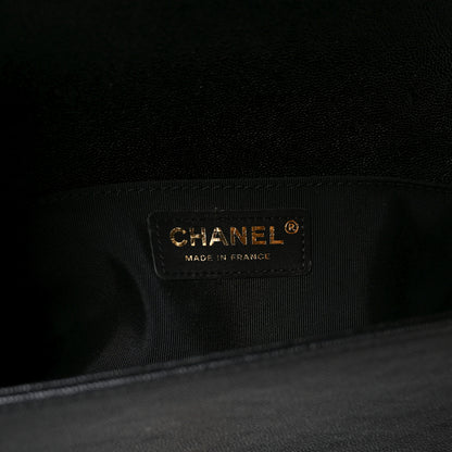 Chanel Lambskin Chevron Quilted Medium Boy Flap Black 6 of 11