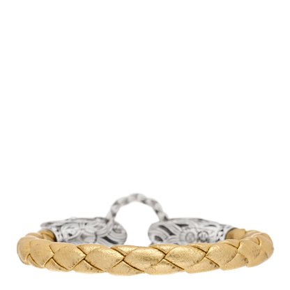 John Hardy Sterling Silver Leather Naga Dragon Legend Bracelet Gold 3 of 4