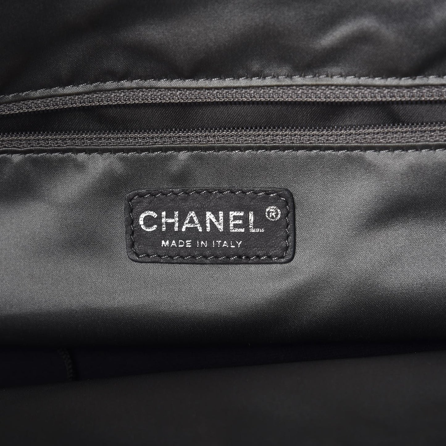 Lambskin Square Stitched Lax Shopping Tote Black