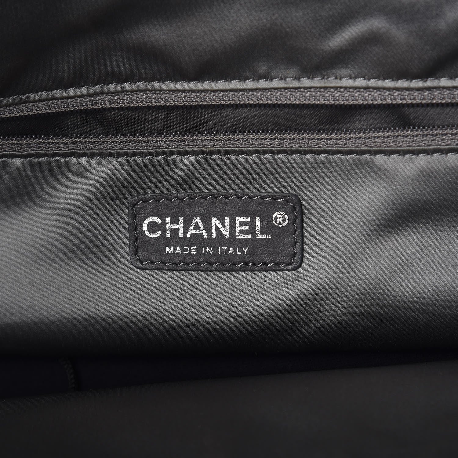 Chanel Lambskin Square Stitched Lax Shopping Tote Black 6 of 8