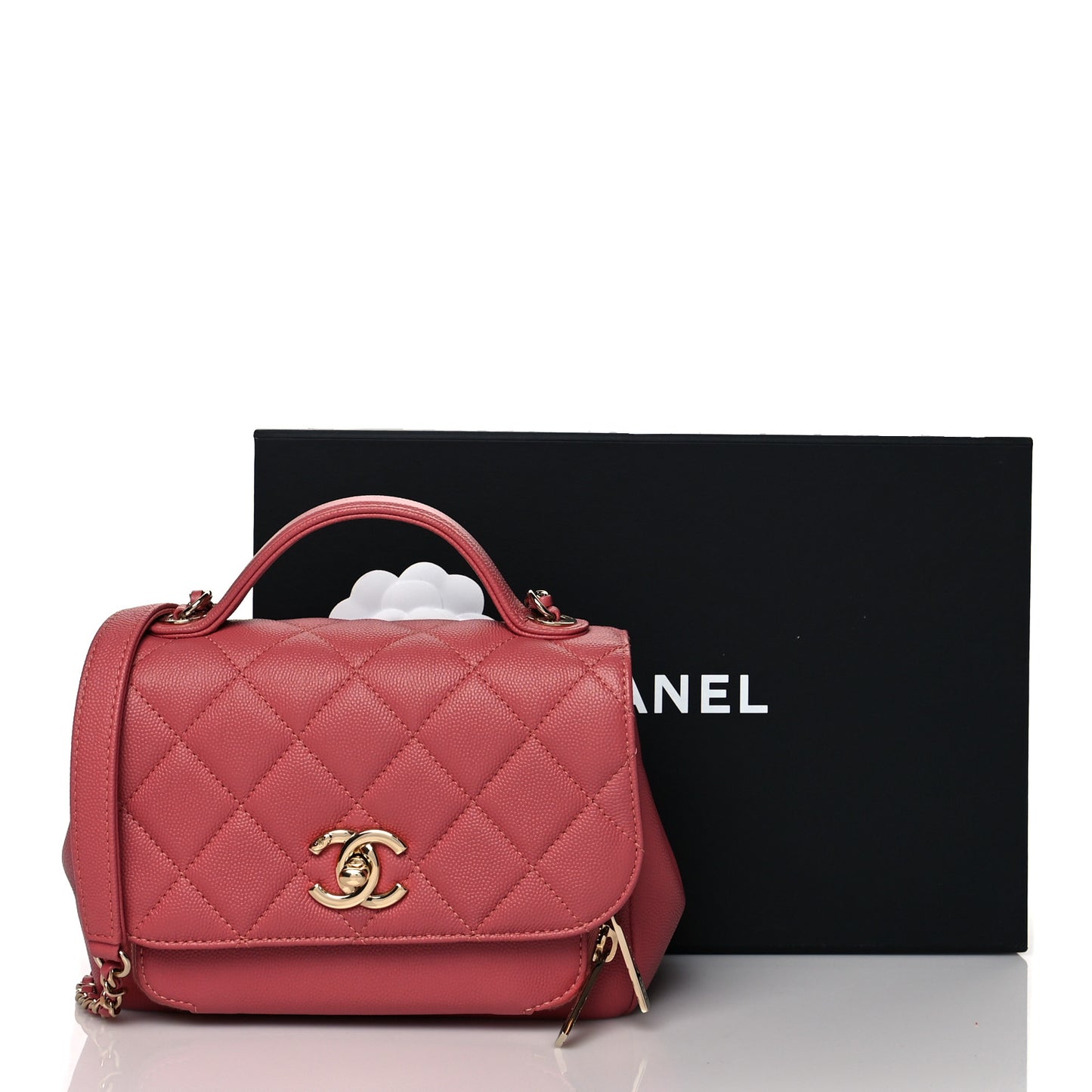 Caviar Quilted Small Business Affinity Flap Pink