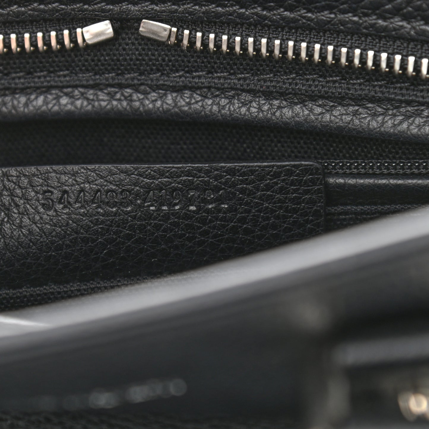 Pebbled Calfskin Mini Skull Padlock Zip Around Tote Black