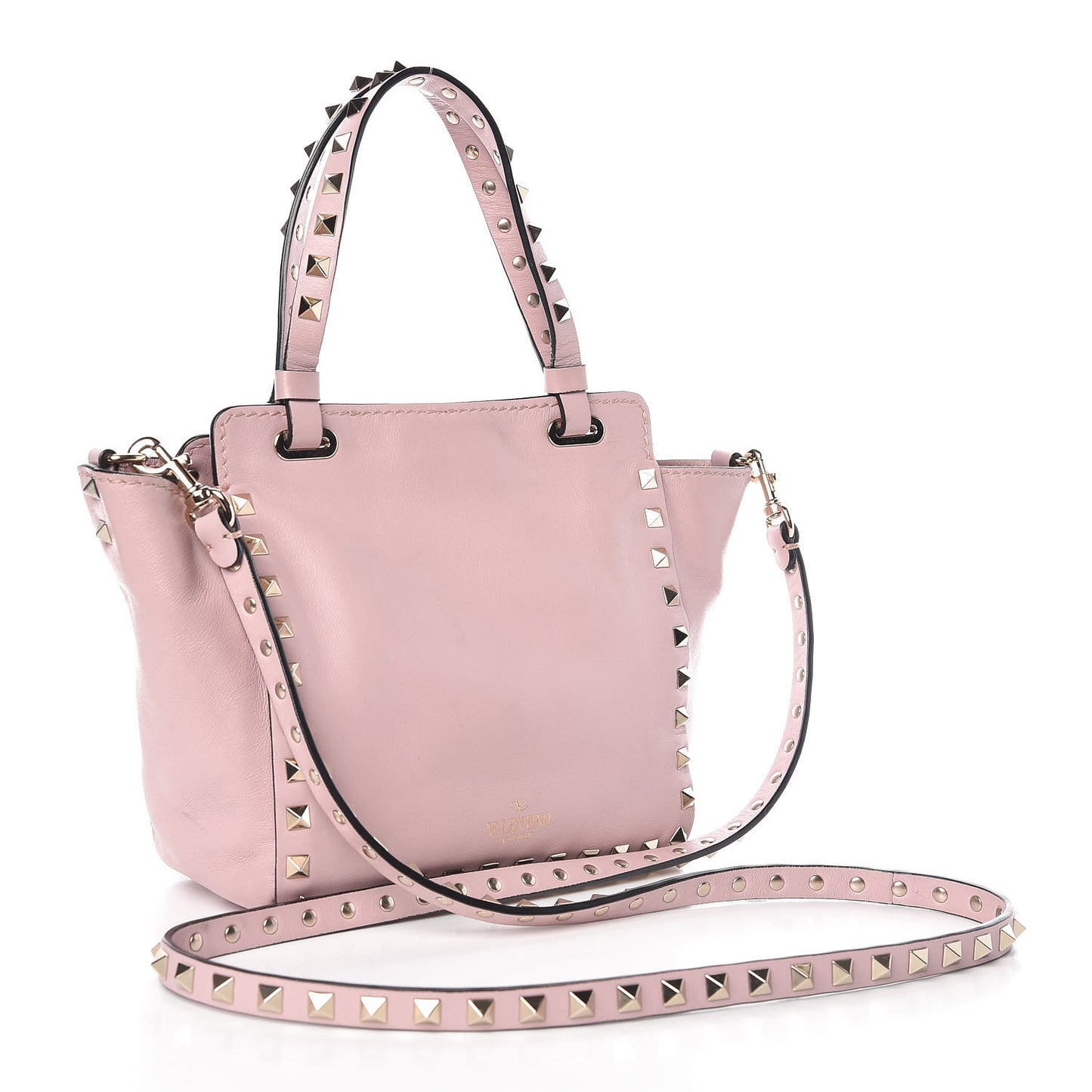 Vitello Mini Rockstud Tote Water Rose