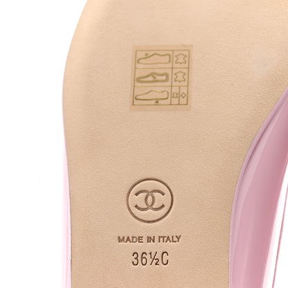 Chanel Patent Calfskin Cap Toe CC Ballerina Flats 36.5 Light Pink Dark Pink 7 of 10
