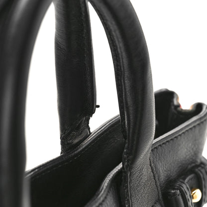 Burberry Grainy Calfskin House Check Small Banner Tote Black 11 of 12