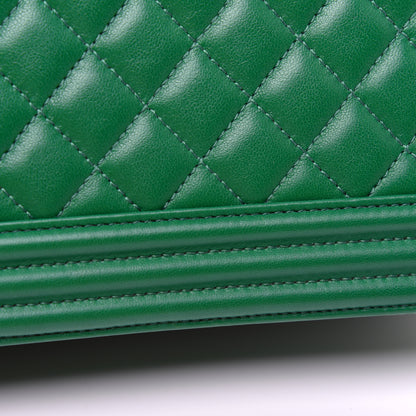 Chanel Lambskin Quilted Medium Boy Flap Green 14 of 17