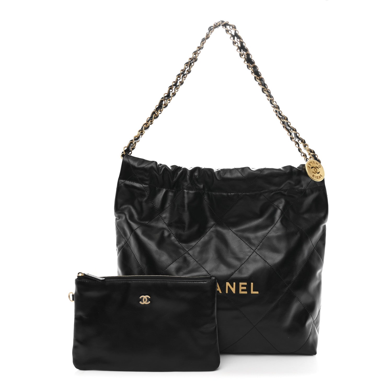 Chanel Shiny Calfskin Quilted Small Chanel 22 Black 3 of 13