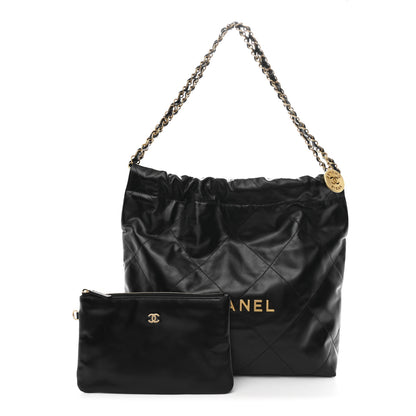 Chanel Shiny Calfskin Quilted Small Chanel 22 Black 3 of 13