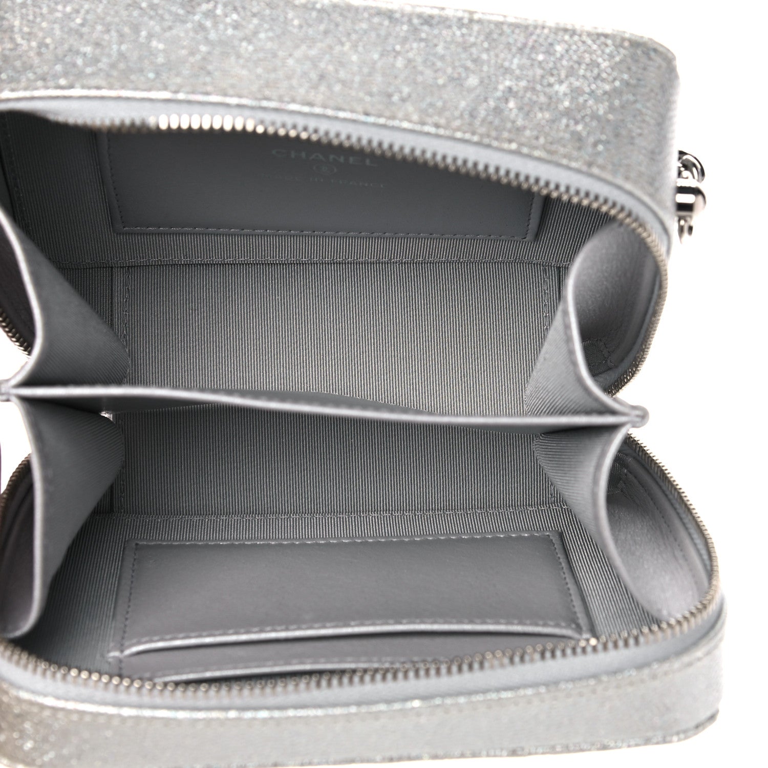 Chanel Metallic Caviar Quilted Camera Bag Silver 6 of 12