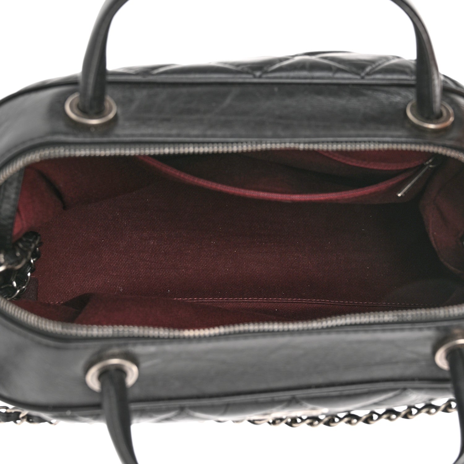 Chanel Aged Calfskin Small Bowling Bag Black 5 of 12