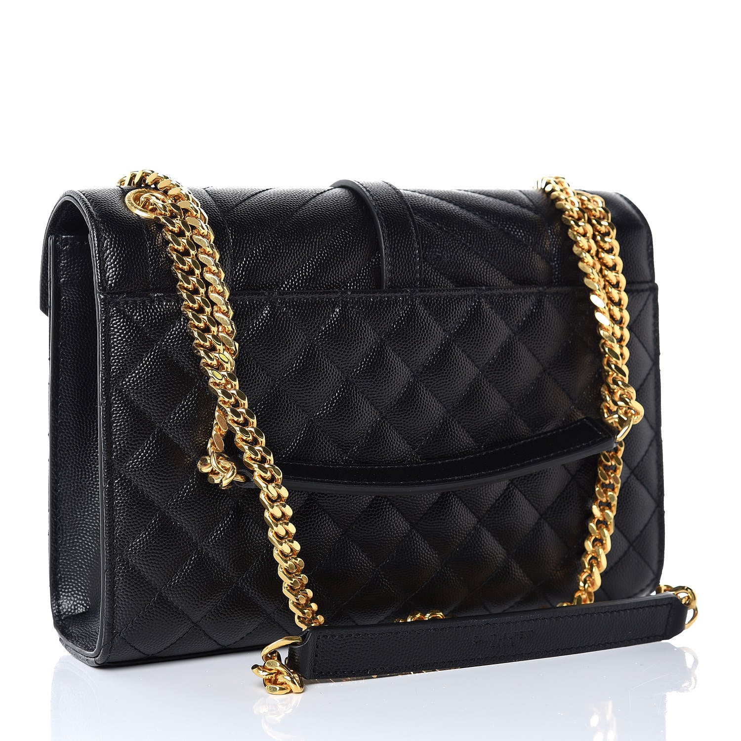 Saint Laurent Grain De Poudre Textured Mixed Matelasse Triquilt Medium Monogram Satchel Black 3 of 8