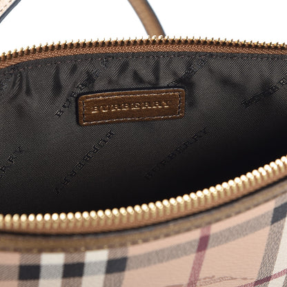 Burberry Haymarket Check Small Peyton Crossbody Clutch Bag Gold 6 of 8