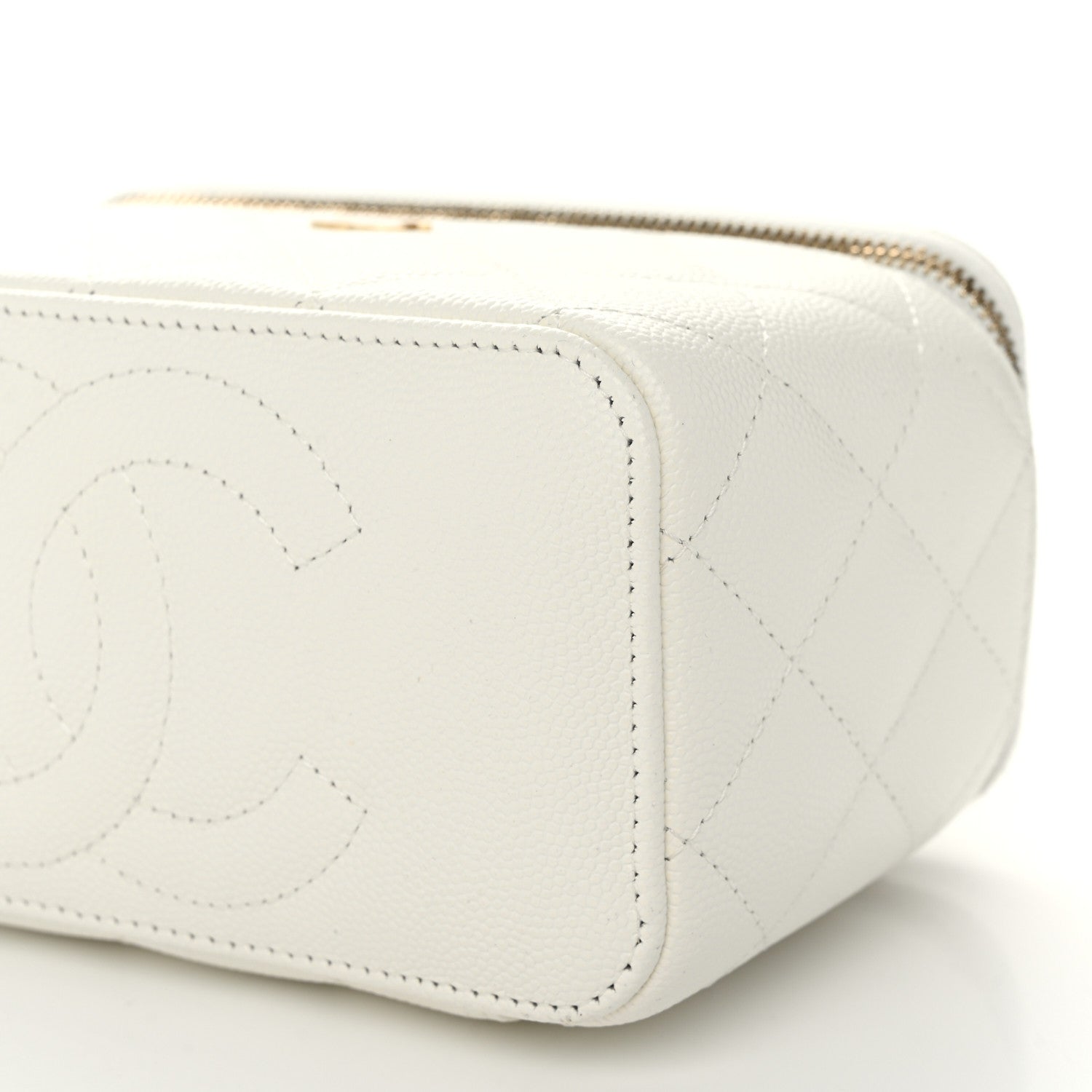 Chanel Caviar Quilted Small Vanity Case With Chain White 10 of 11