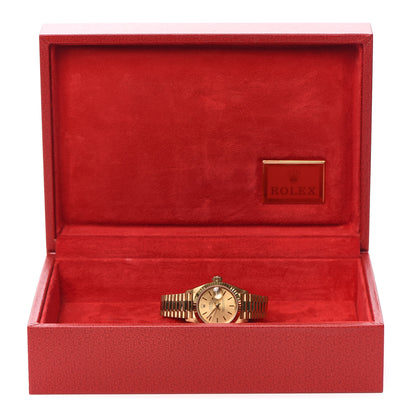 Rolex 18K Yellow Gold 26mm Oyster Perpetual Datejust President Watch Champagne 69178 6 of 6