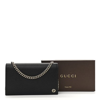 Gucci Dollar Calfskin Medium Betty Chain Wallet Black 11 of 11