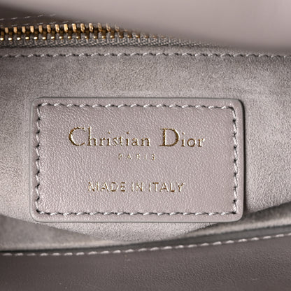 Christian Dior Calfskin Satin Celestial Bead Embroidery Embroidered Small Lady Dior Grey Multicolor 6 of 11
