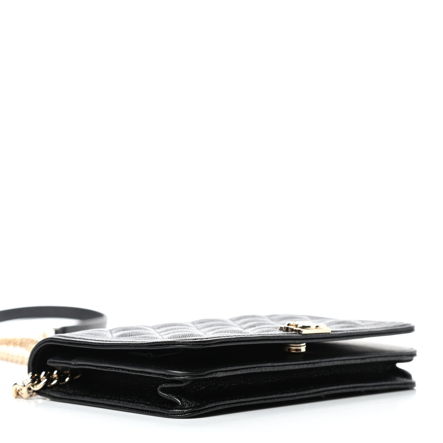Caviar Quilted Boy Wallet On Chain WOC Black