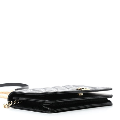 Chanel Caviar Quilted Boy Wallet On Chain WOC Black 3 of 4