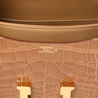 Hermes Shiny Alligator Constance 18 Tabac Camel 6 of 24
