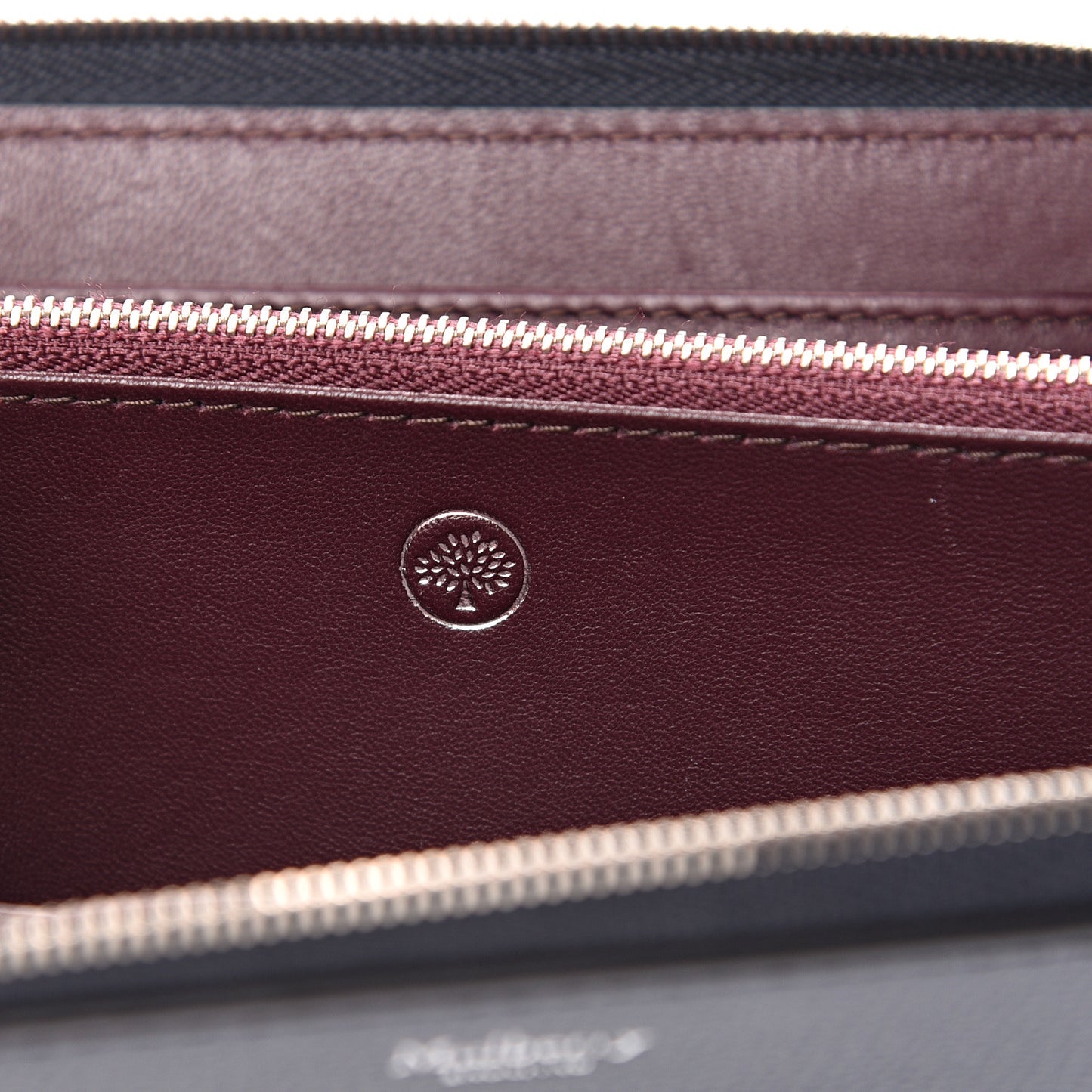 Cross Grain Zip Around Wallet Navy
