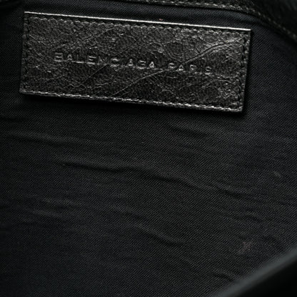 Balenciaga Agneau Giant 21 Silver Hardware Envelope Clutch Black 12 of 13