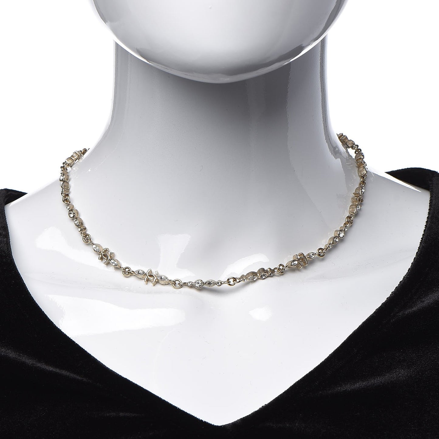 Crystal CC Short Necklace Gold