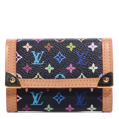 Louis Vuitton Monogram Multicolor Porte-Monnaie Plat Coin Purse Black 1 of 7