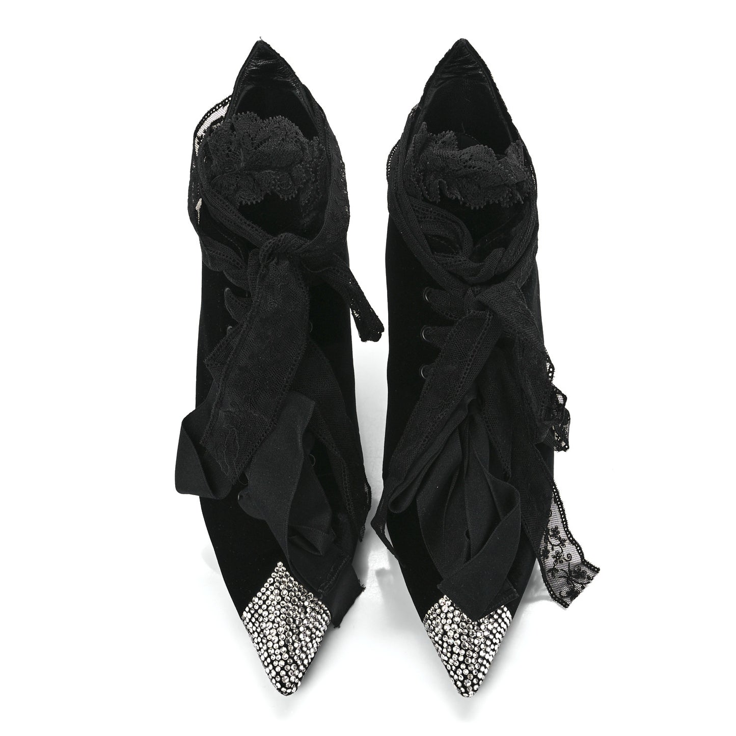 Velluto Master Crystal Embellished Blaze 45 La Strass Ankle Boots 39 Black