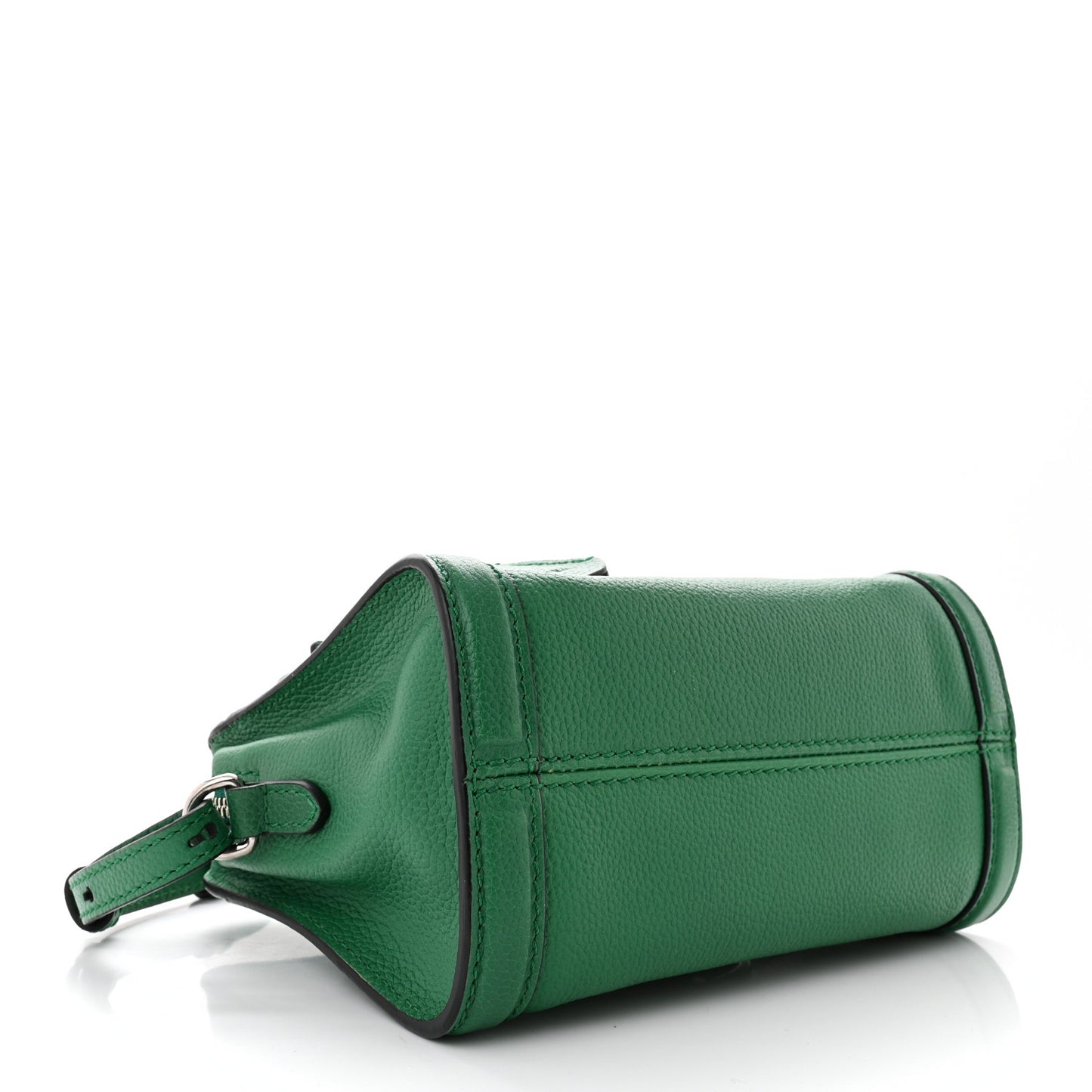 Pebbled Calfskin Mini Padlock Tote Green