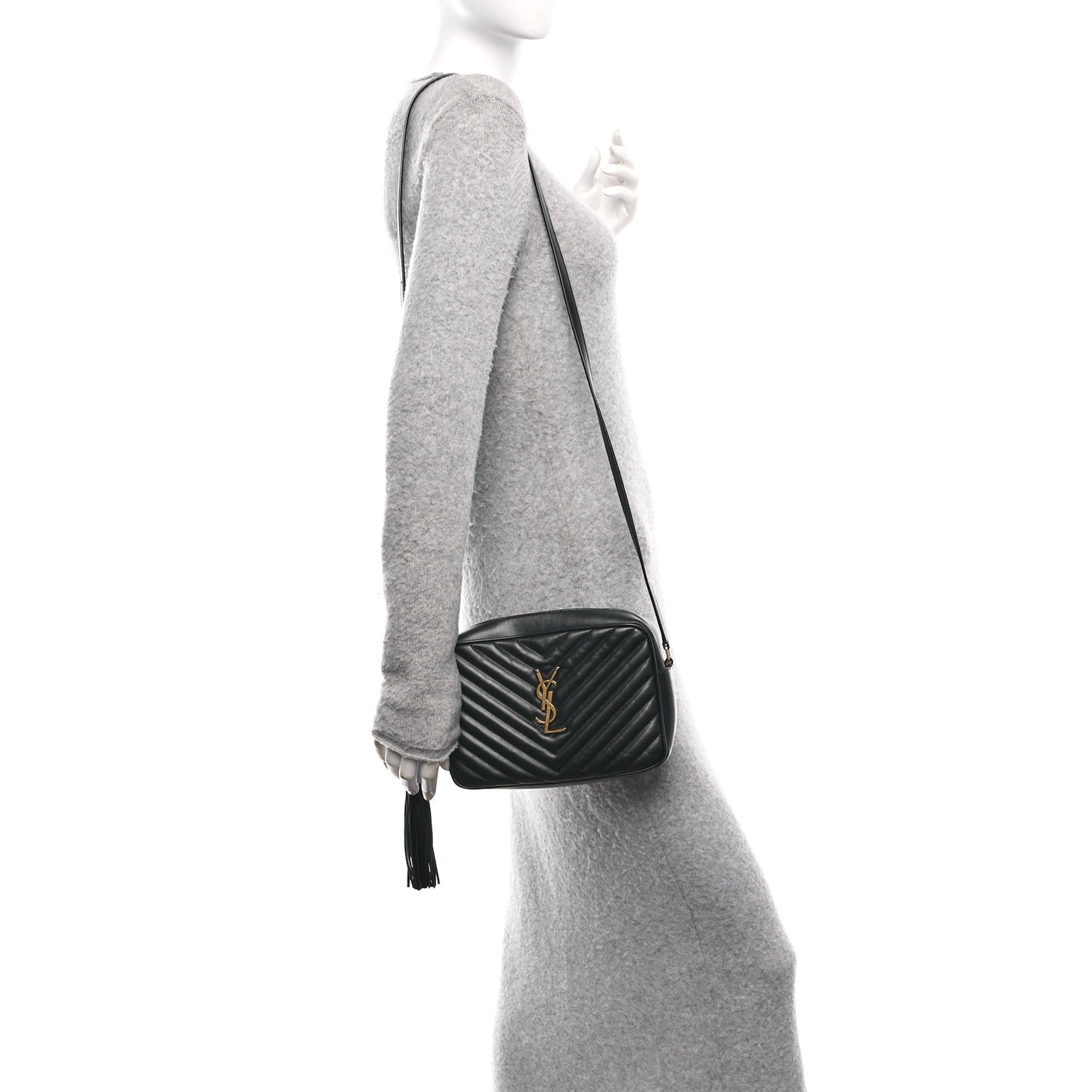 Calfskin Matelasse Monogram Lou Camera Bag Black