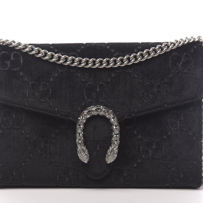 Gucci Velvet GG Monogram Mini Dionysus Chain Wallet Black 10 of 10