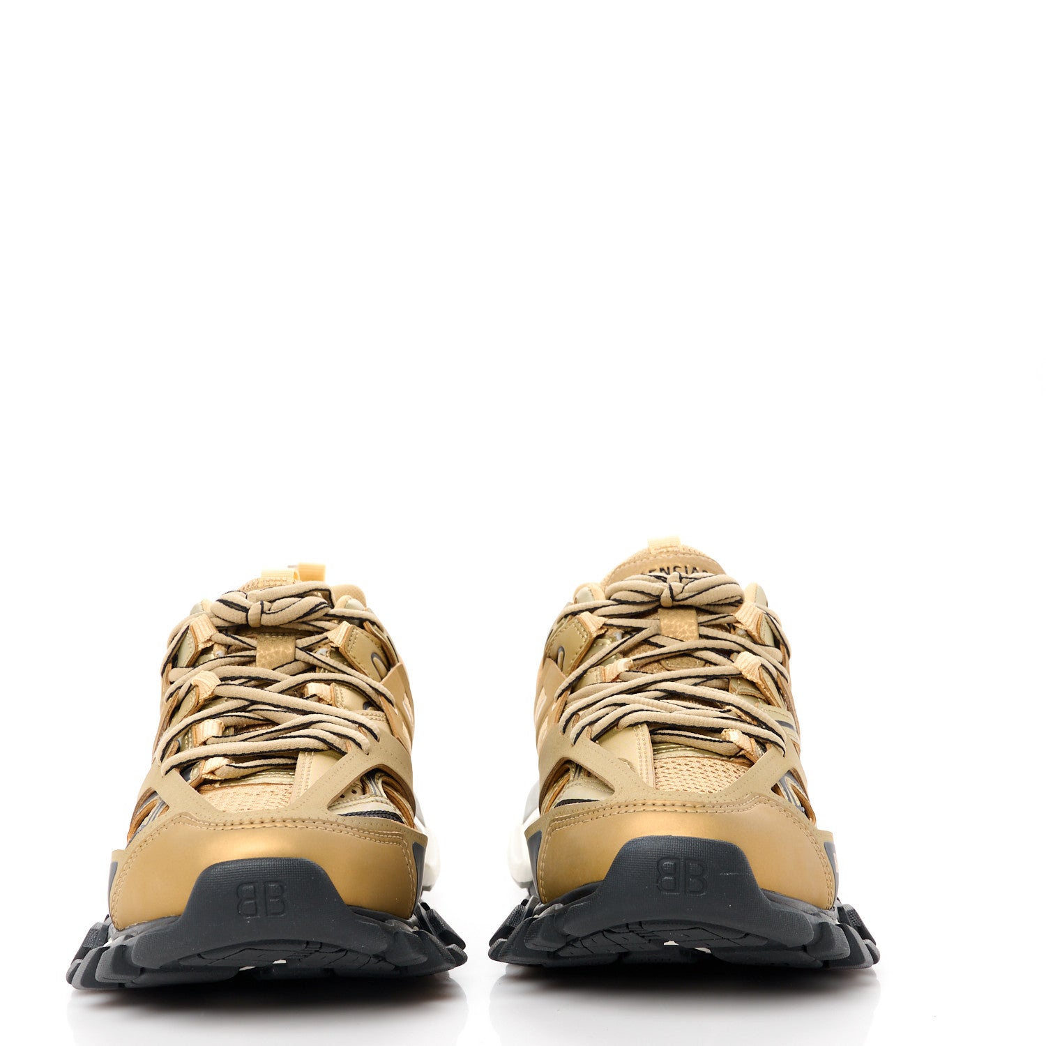Balenciaga Metallic Mesh Washed Mens Track Sneakers 39 Gold 2 of 9
