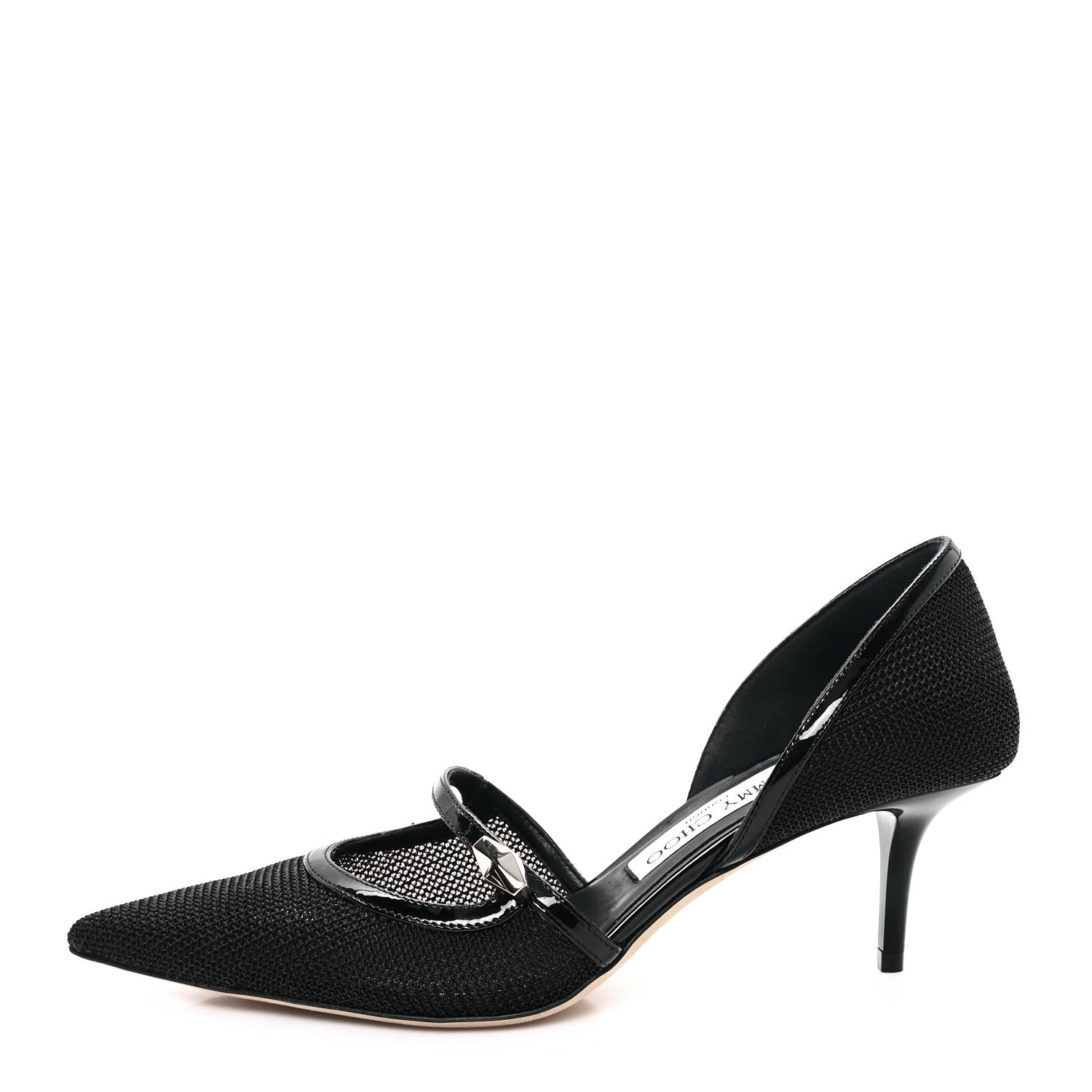 Jimmy Choo Mesh Patent Carolyn 60 Pumps 36.5 Black 1 of 9