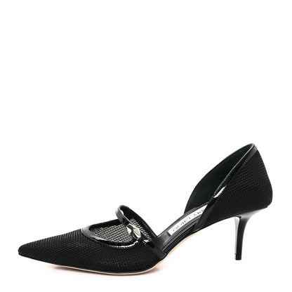 Jimmy Choo Mesh Patent Carolyn 60 Pumps 36.5 Black 1 of 9