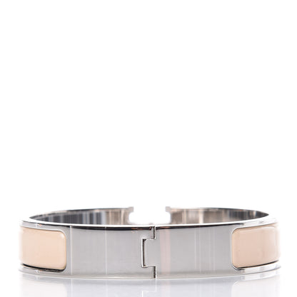 Hermes Narrow Enamel Clic Clac H Bracelet PM Beige Nacre 3 of 6