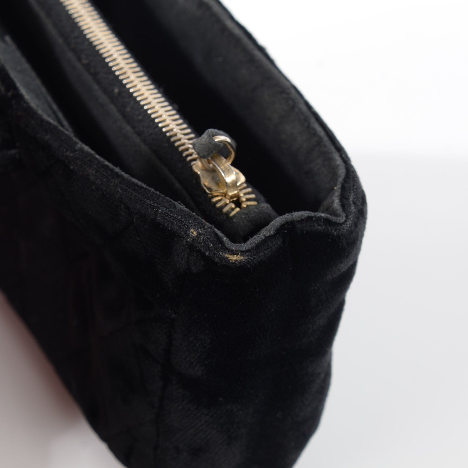 Chanel Velvet Quilted Mini Phone Holder Clutch Black 2 of 9