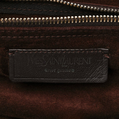 Saint Laurent Nubuck Crocodile Embossed Large Muse Two Brown 6 of 10