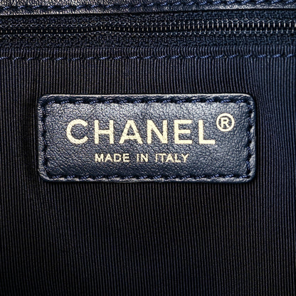 Chanel Lambskin Quilted CC Dweller Drawstring Tote Dark Blue 6 of 10