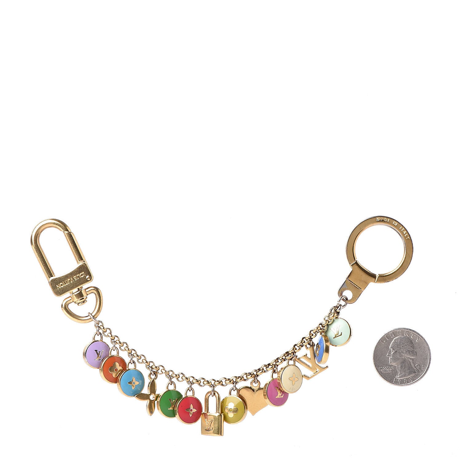 Louis Vuitton Metal Enamel Pastilles Key Chain Bag Charm Multicolor 2 of 2