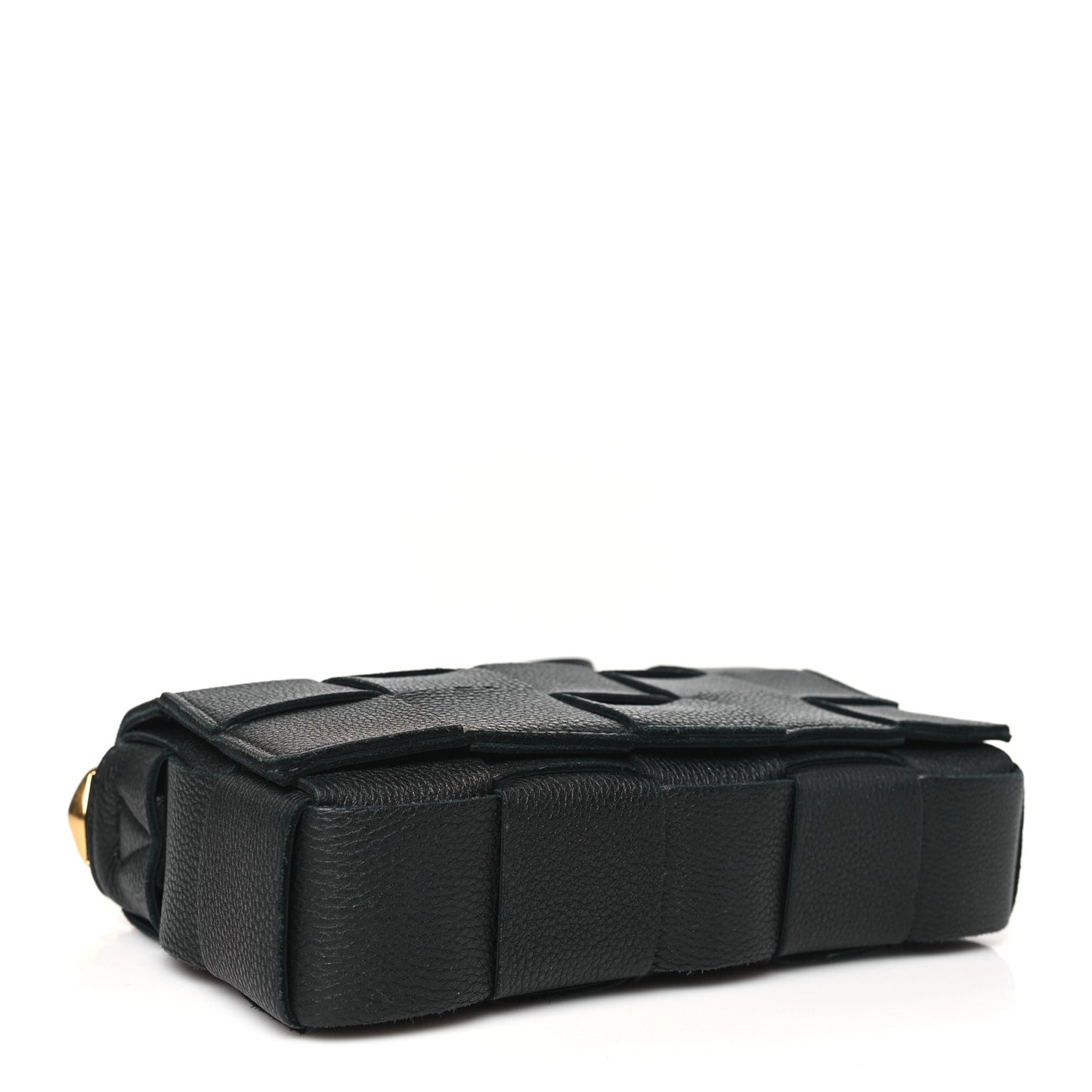Grained Calfskin Maxi Intrecciato Cassette Crossbody Bag Black