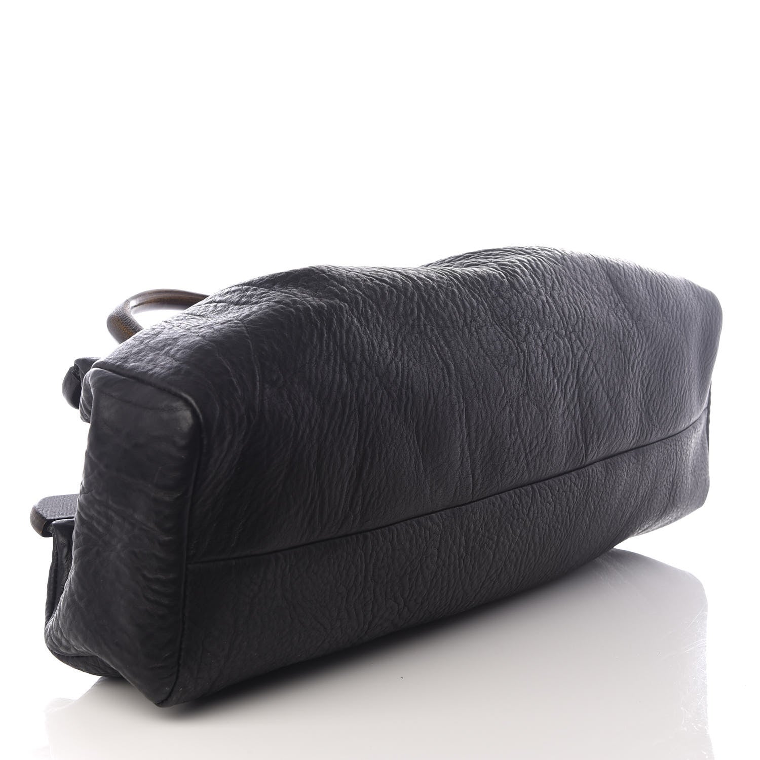 Gucci Buffalo Wood Handle Frame Doctor Bag Black 3 of 8
