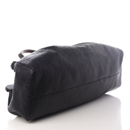 Gucci Buffalo Wood Handle Frame Doctor Bag Black 3 of 8