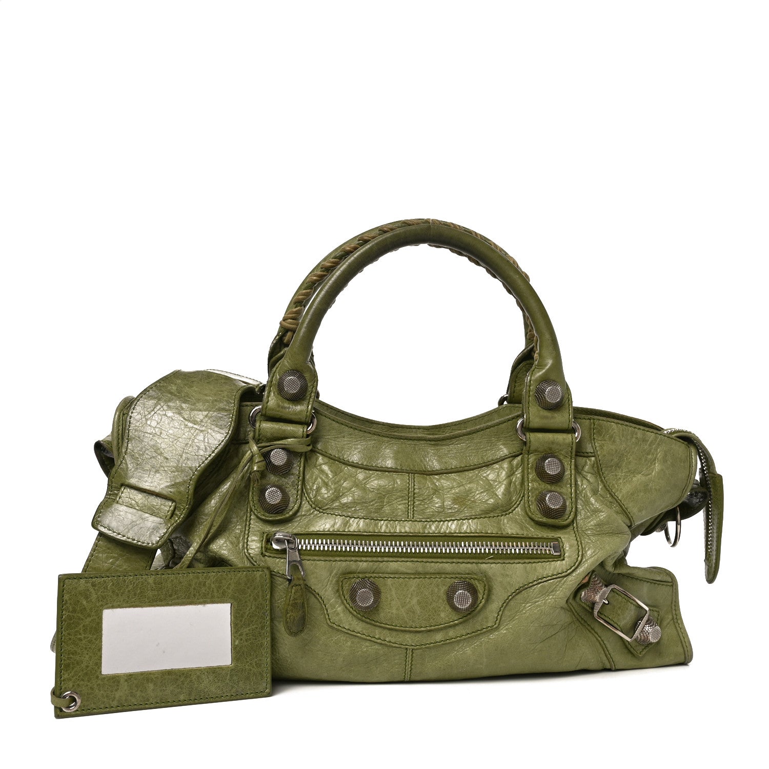 Balenciaga Agneau Giant 21 Silver Hardware Part Time Olive 2 of 12