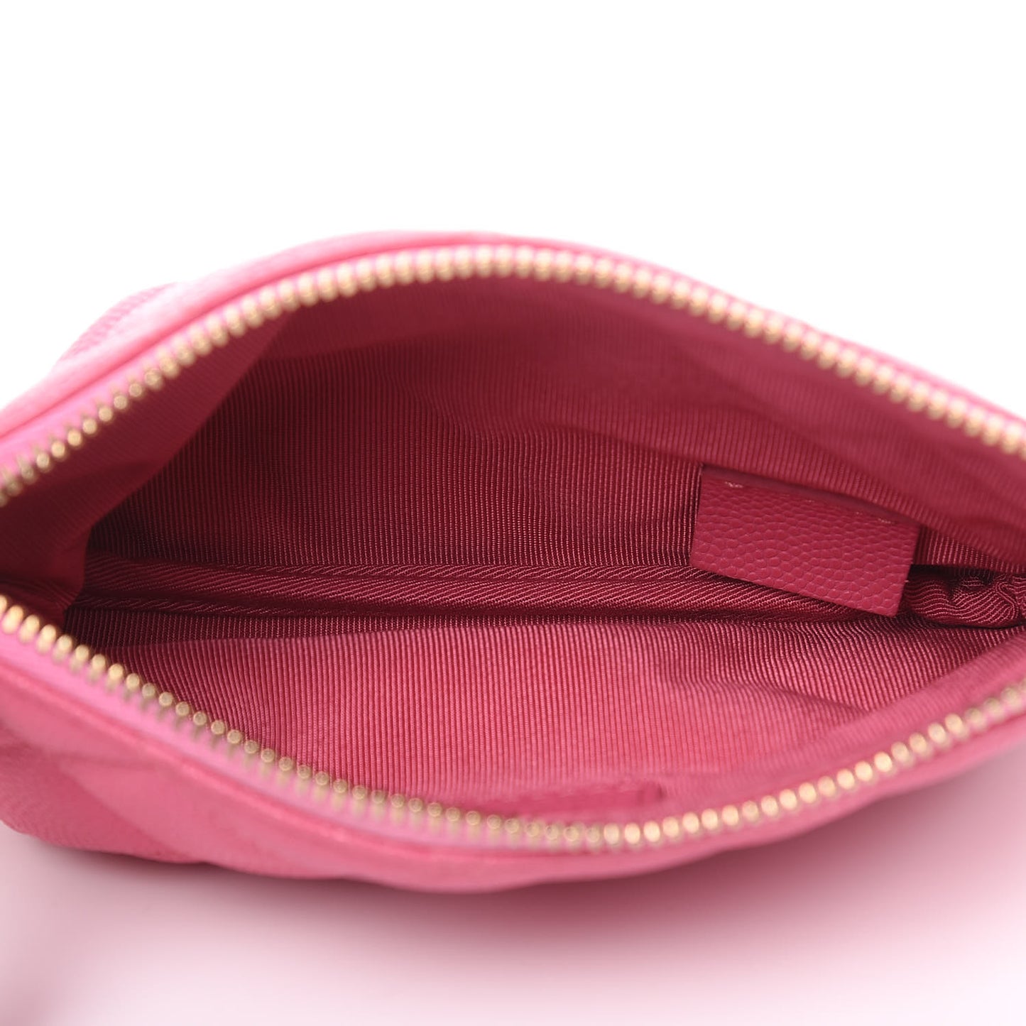 Caviar Quilted Small Cosmetic Case Pink