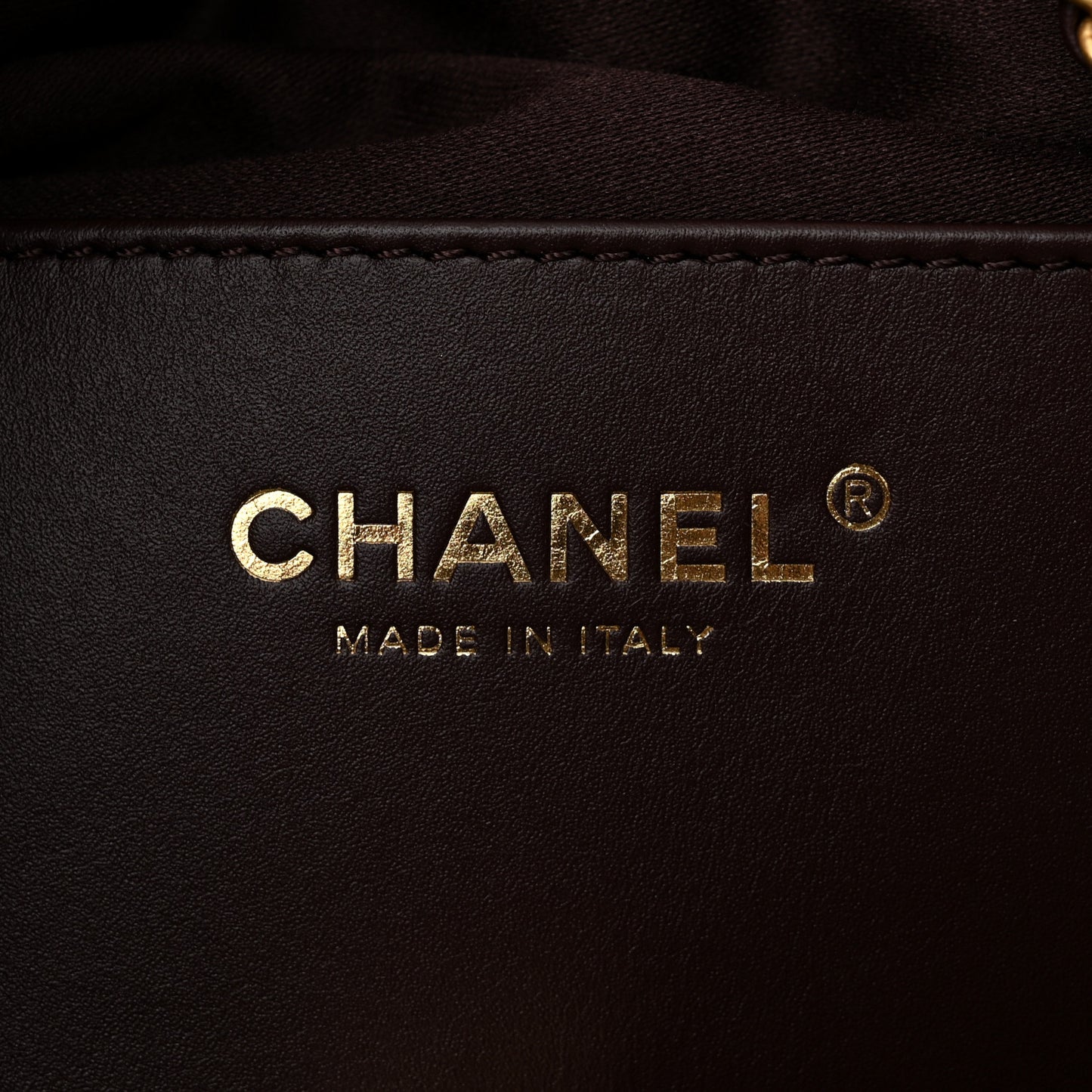 Caviar Quilted Medium Chanel 25 Handbag Dark Brown