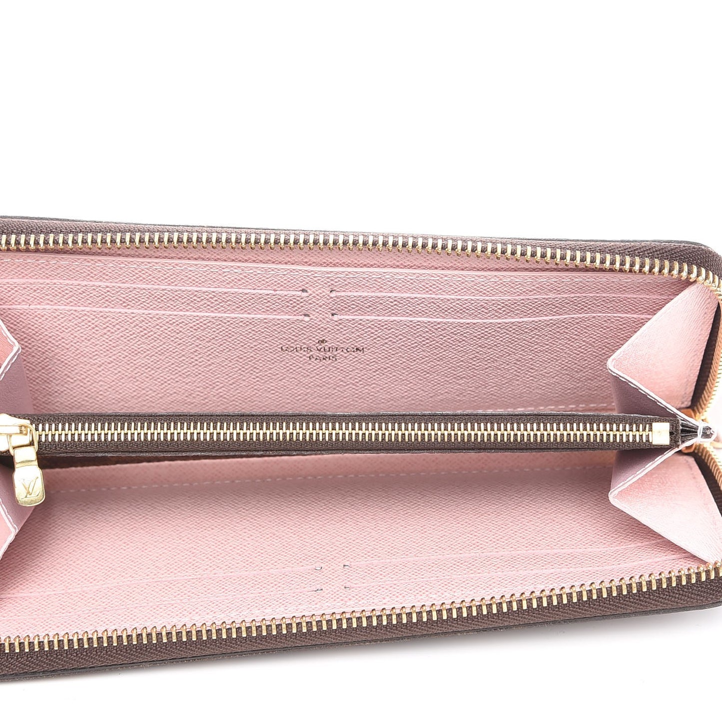 Damier Ebene Clemence Wallet Rose Ballerine